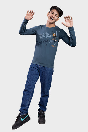 Blue Zodiac Round Neck Tees Tensile Lycra Edition