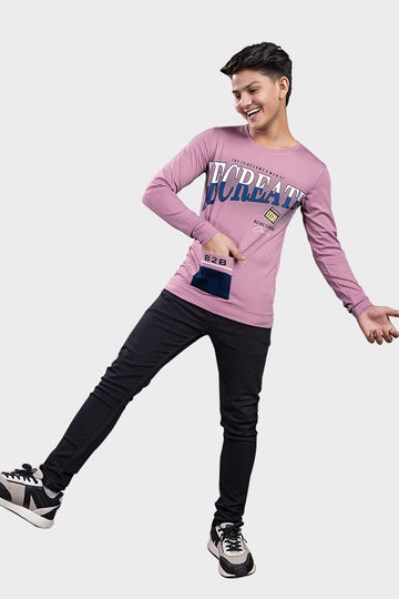 Haze Lilac Round Neck Tees Tensile Lycra Edition